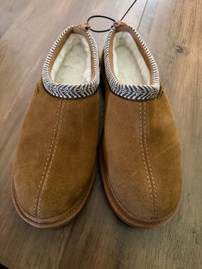 Koolaburra Tan Suede Slip-On Shearling-Lined Loafers